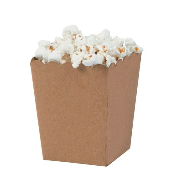 Popcorn Box 5"H Scallop Top Party Favor Table Decor Snack Box Package of 10 